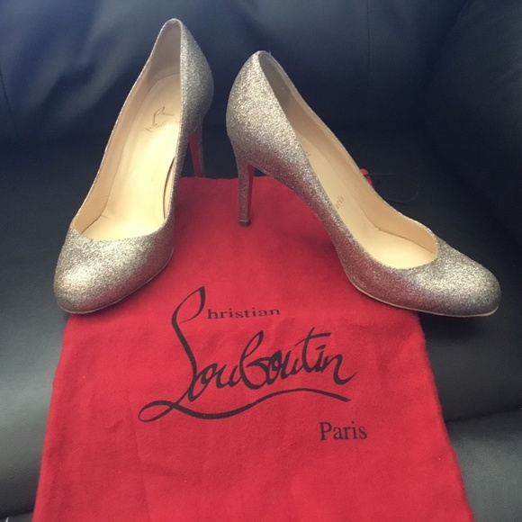 Christian Louboutin Round Toe Multi Glitter Heel